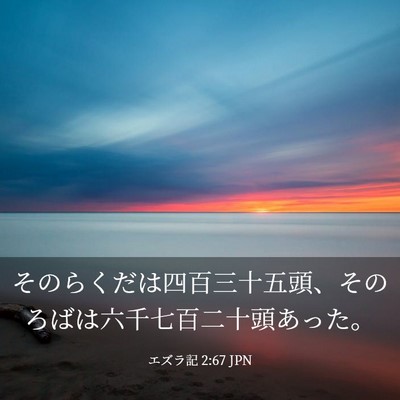 Picture 03 - エズラ記 2:67 JPN - そのらくだは四百三十五頭、そのろ - Bible Verse Picture