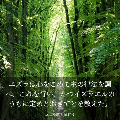 Picture 03 - エズラ記 7:10 JPN - エズラは心をこめて主の律法を調べ - Bible Verse Picture