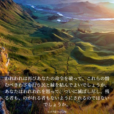Picture 03 - エズラ記 9:14 JPN - われわれは再びあなたの命令を破っ - Bible Verse Picture