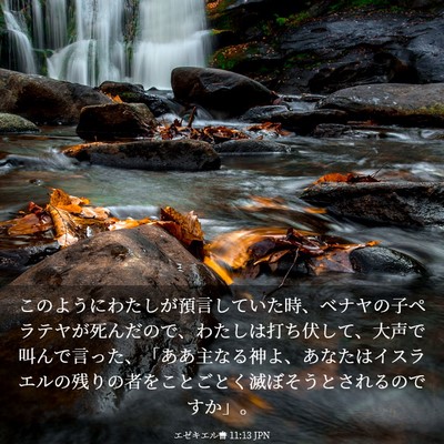 Picture 03 - エゼキエル書 11:13 JPN - このようにわたしが預言していた時 - Bible Verse Picture