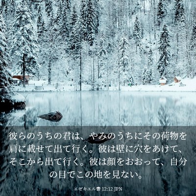 Picture 03 - エゼキエル書 12:12 JPN - 彼らのうちの君は、やみのうちにそ - Bible Verse Picture