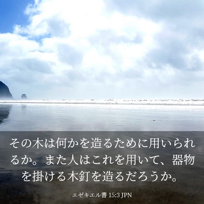 Picture 03 - エゼキエル書 15:3 JPN - その木は何かを造るために用いられ - Bible Verse Picture