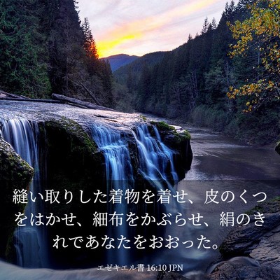 Picture 03 - エゼキエル書 16:10 JPN - 縫い取りした着物を着せ、皮のくつ - Bible Verse Picture