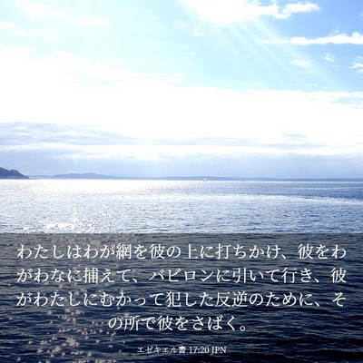 Picture 03 - エゼキエル書 17:20 JPN - わたしはわが網を彼の上に打ちかけ - Bible Verse Picture