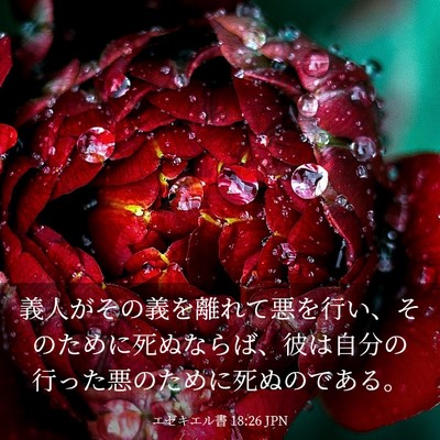 Picture 03 - エゼキエル書 18:26 JPN - 義人がその義を離れて悪を行い、そ - Bible Verse Picture