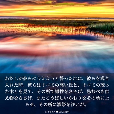 Picture 03 - エゼキエル書 20:28 JPN - わたしが彼らに与えようと誓った地 - Bible Verse Picture