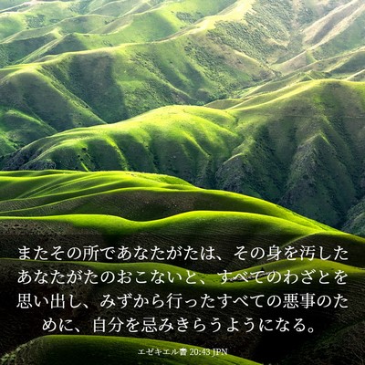 Picture 03 - エゼキエル書 20:43 JPN - またその所であなたがたは、その身 - Bible Verse Picture