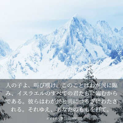 Picture 03 - エゼキエル書 21:12 JPN - 人の子よ、叫び嘆け、このことはわ - Bible Verse Picture