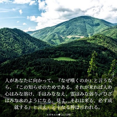 Picture 03 - エゼキエル書 21:7 JPN - 人があなたに向かって、『なぜ嘆く - Bible Verse Picture