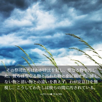 Picture 03 - エゼキエル書 22:26 JPN - その祭司たちはわが律法を犯し、聖 - Bible Verse Picture