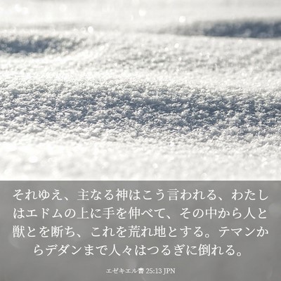 Picture 03 - エゼキエル書 25:13 JPN - それゆえ、主なる神はこう言われる - Bible Verse Picture