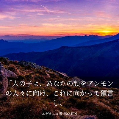 Picture 03 - エゼキエル書 25:2 JPN - 「人の子よ、あなたの顔をアンモン - Bible Verse Picture