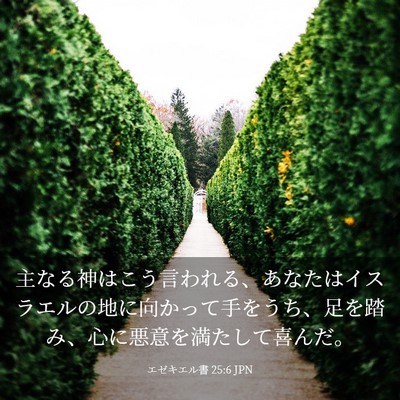 Picture 03 - エゼキエル書 25:6 JPN - 主なる神はこう言われる、あなたは - Bible Verse Picture