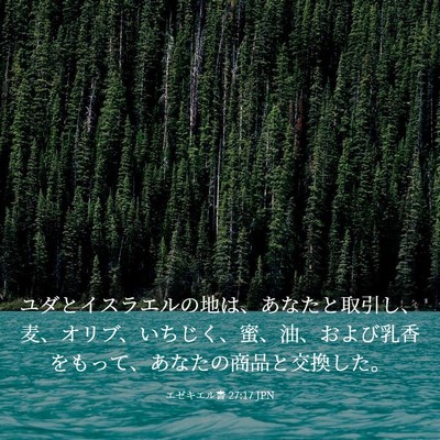 Picture 03 - エゼキエル書 27:17 JPN - ユダとイスラエルの地は、あなたと - Bible Verse Picture