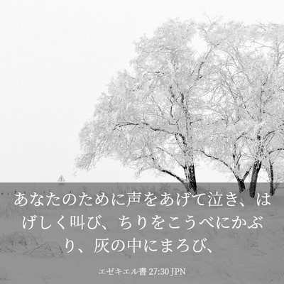 Picture 03 - エゼキエル書 27:30 JPN - あなたのために声をあげて泣き、は - Bible Verse Picture