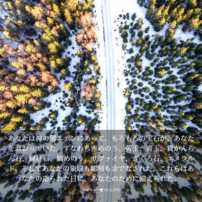 Picture 03 - エゼキエル書 28:13 JPN - あなたは神の園エデンにあって、も - Bible Verse Picture