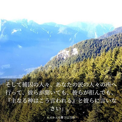 Picture 03 - エゼキエル書 3:11 JPN - そして捕囚の人々、あなたの民の人 - Bible Verse Picture