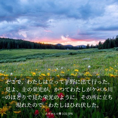 Picture 03 - エゼキエル書 3:23 JPN - そこで、わたしは立って平野に出て - Bible Verse Picture