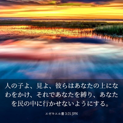 Picture 03 - エゼキエル書 3:25 JPN - 人の子よ、見よ、彼らはあなたの上 - Bible Verse Picture