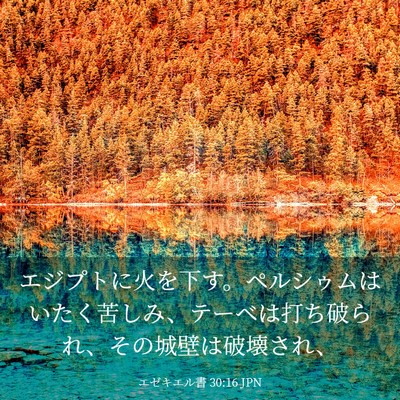 Picture 03 - エゼキエル書 30:16 JPN - エジプトに火を下す。ペルシゥムは - Bible Verse Picture