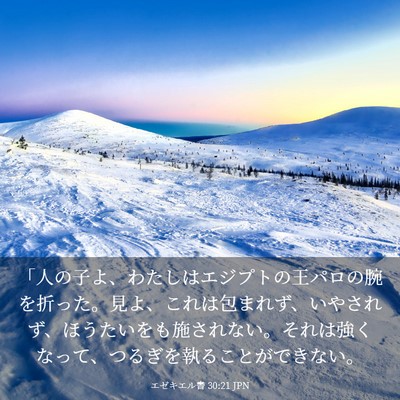 Picture 03 - エゼキエル書 30:21 JPN - 「人の子よ、わたしはエジプトの王 - Bible Verse Picture