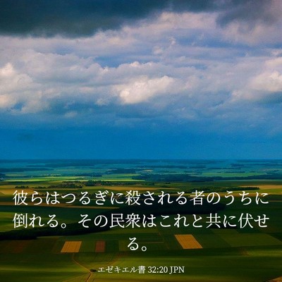 Picture 03 - エゼキエル書 32:20 JPN - 彼らはつるぎに殺される者のうちに - Bible Verse Picture