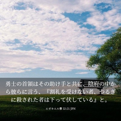 Picture 03 - エゼキエル書 32:21 JPN - 勇士の首領はその助け手と共に、陰 - Bible Verse Picture