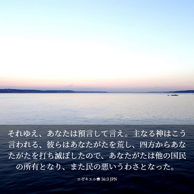 Picture 03 - エゼキエル書 36:3 JPN - それゆえ、あなたは預言して言え。 - Bible Verse Picture