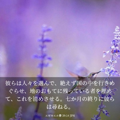 Picture 03 - エゼキエル書 39:14 JPN - 彼らは人々を選んで、絶えず国の中 - Bible Verse Picture