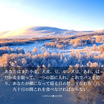 Picture 03 - エゼキエル書 4:9 JPN - あなたはまた小麦、大麦、豆、レン - Bible Verse Picture