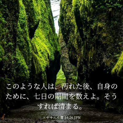 Picture 03 - エゼキエル書 44:26 JPN - このような人は、汚れた後、自身の - Bible Verse Picture
