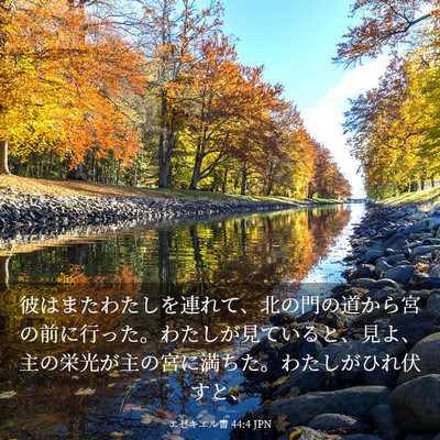 Picture 03 - エゼキエル書 44:4 JPN - 彼はまたわたしを連れて、北の門の - Bible Verse Picture