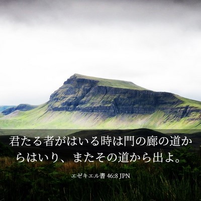 Picture 03 - エゼキエル書 46:8 JPN - 君たる者がはいる時は門の廊の道か - Bible Verse Picture