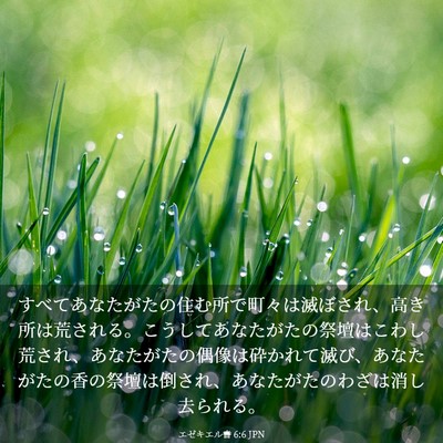 Picture 03 - エゼキエル書 6:6 JPN - すべてあなたがたの住む所で町々は - Bible Verse Picture