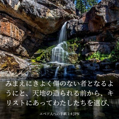 Picture 03 - エペソ人への手紙 1:4 JPN - みまえにきよく傷のない者となるよ - Bible Verse Picture