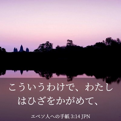 Picture 03 - エペソ人への手紙 3:14 JPN - こういうわけで、わたしはひざをか - Bible Verse Picture