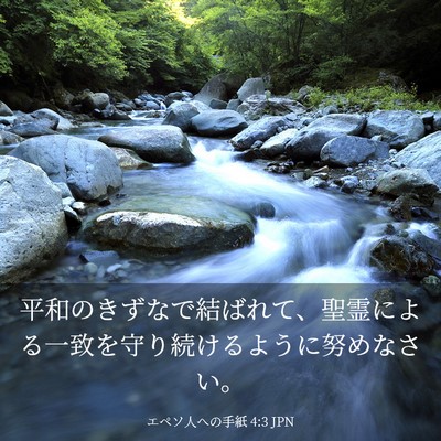 Picture 03 - エペソ人への手紙 4:3 JPN - 平和のきずなで結ばれて、聖霊によ - Bible Verse Picture