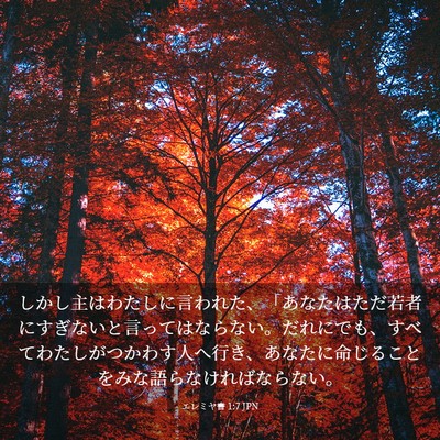 Picture 03 - エレミヤ書 1:7 JPN - しかし主はわたしに言われた、「あ - Bible Verse Picture