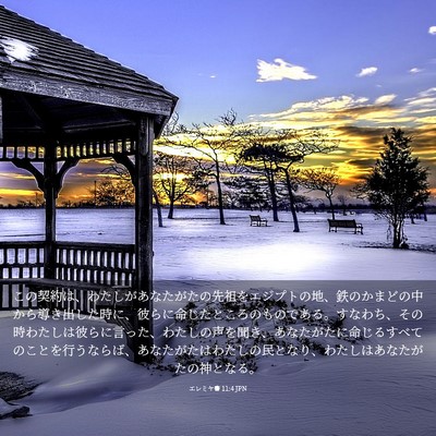 Picture 03 - エレミヤ書 11:4 JPN - この契約は、わたしがあなたがたの - Bible Verse Picture
