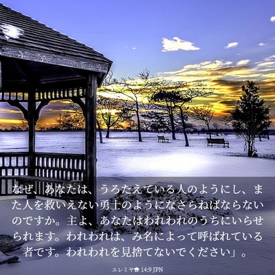 Picture 03 - エレミヤ書 14:9 JPN - なぜ、あなたは、うろたえている人 - Bible Verse Picture