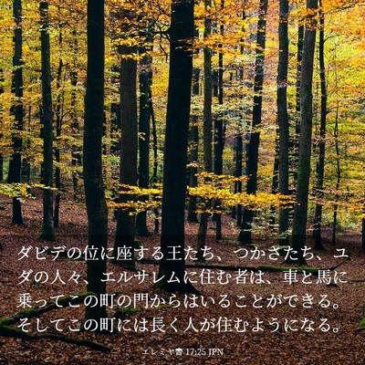 Picture 03 - エレミヤ書 17:25 JPN - ダビデの位に座する王たち、つかさ - Bible Verse Picture