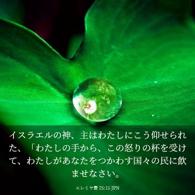 Picture 03 - エレミヤ書 25:15 JPN - イスラエルの神、主はわたしにこう - Bible Verse Picture