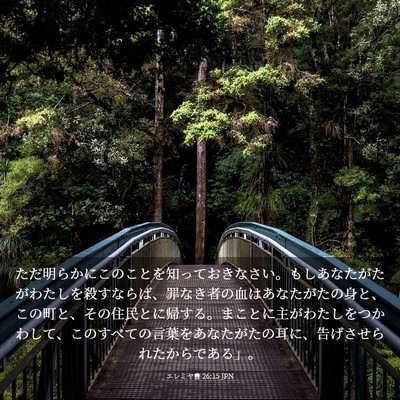Picture 03 - エレミヤ書 26:15 JPN - ただ明らかにこのことを知っておき - Bible Verse Picture