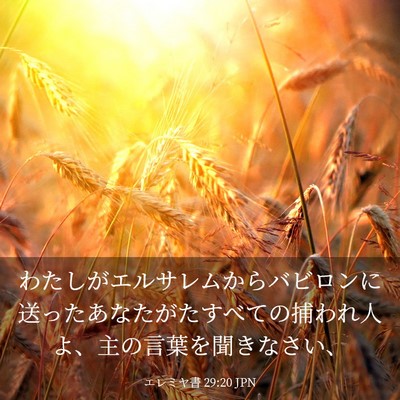Picture 03 - エレミヤ書 29:20 JPN - わたしがエルサレムからバビロンに - Bible Verse Picture