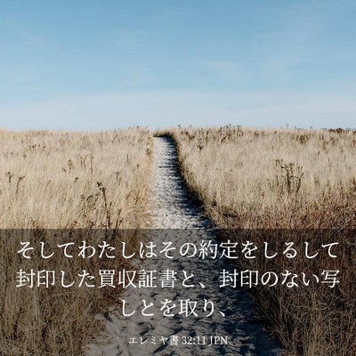 Picture 03 - エレミヤ書 32:11 JPN - そしてわたしはその約定をしるして - Bible Verse Picture