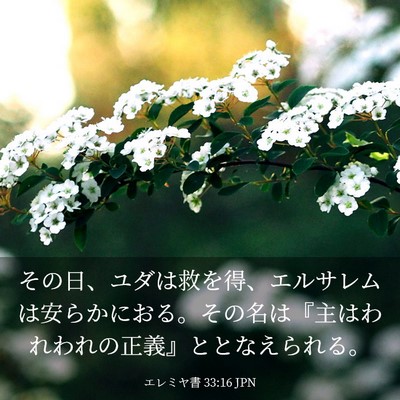 Picture 03 - エレミヤ書 33:16 JPN - その日、ユダは救を得、エルサレム - Bible Verse Picture