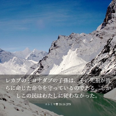 Picture 03 - エレミヤ書 35:16 JPN - レカブの子ヨナダブの子孫は、その - Bible Verse Picture
