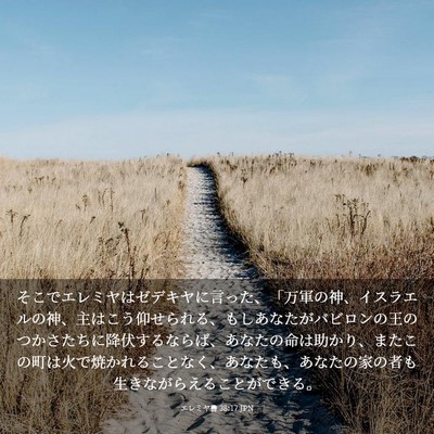 Picture 03 - エレミヤ書 38:17 JPN - そこでエレミヤはゼデキヤに言った - Bible Verse Picture