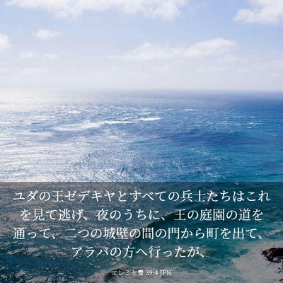 Picture 03 - エレミヤ書 39:4 JPN - ユダの王ゼデキヤとすべての兵士た - Bible Verse Picture