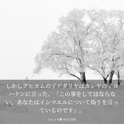 Picture 03 - エレミヤ書 40:16 JPN - しかしアヒカムの子ゲダリヤはカレ - Bible Verse Picture